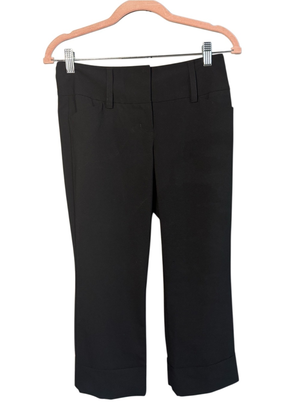 Express Black Cropped Straight-Leg Dress Pants
